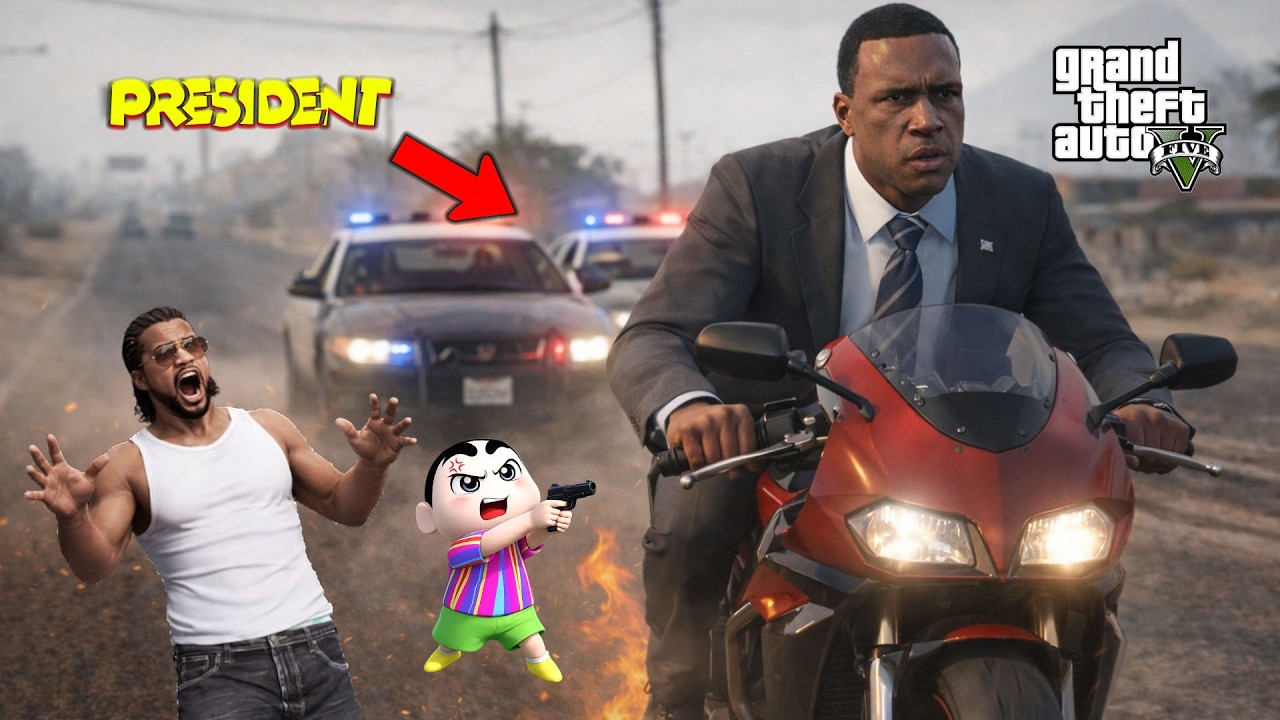 Shinchan An Franklin Rescuing President | GTA 5 Malayalam