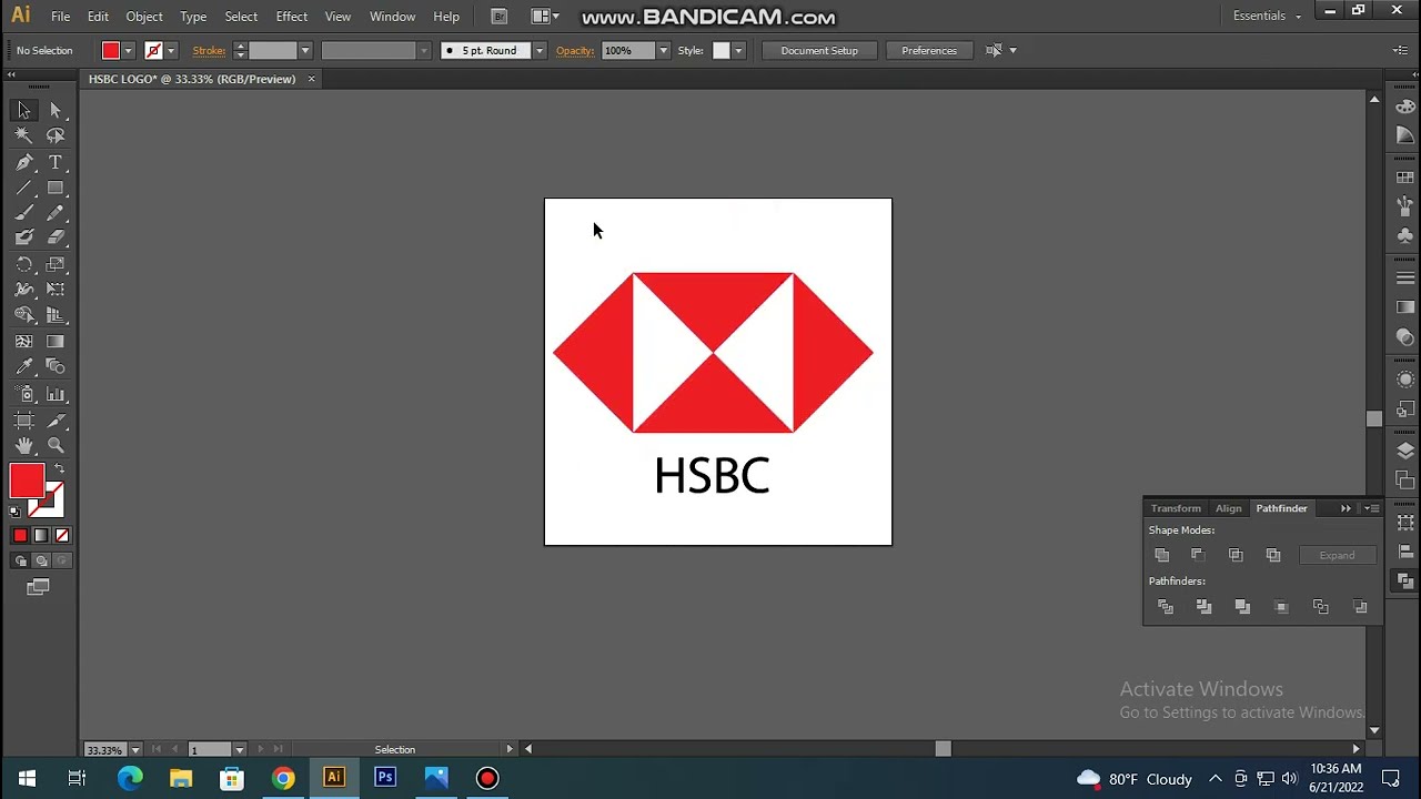 LOGO DESIGN BASIC PART 4 { HSBC LOGO } || DESIGNER SAZAL || Illistrator