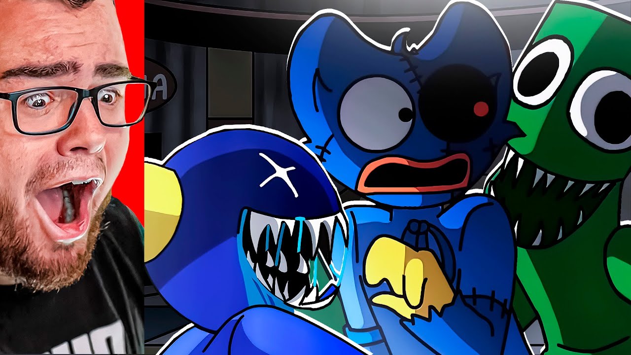 RAINBOW FRIENDS vs HUGGY WUGGY The FIGHT! (Reaction)