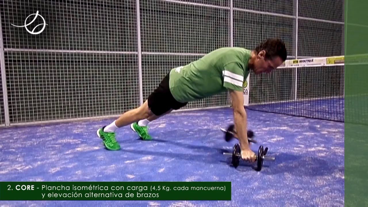 PÁDEL - CORE - Plancha isométrica con carga