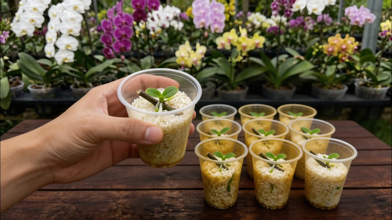 Don't throw away old plastic cups! Use them to propagate thousands of orchids at home.