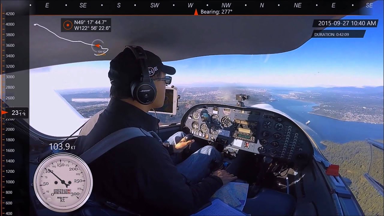 Cross Country Solo Flight Boundary Bay via Pitt Meadows to Powell River