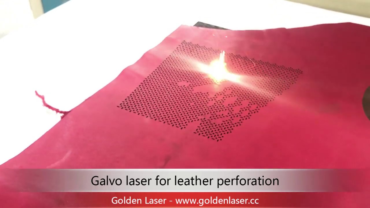 Goldenlaser fast Galvo laser for genuine leather 3mm thickness