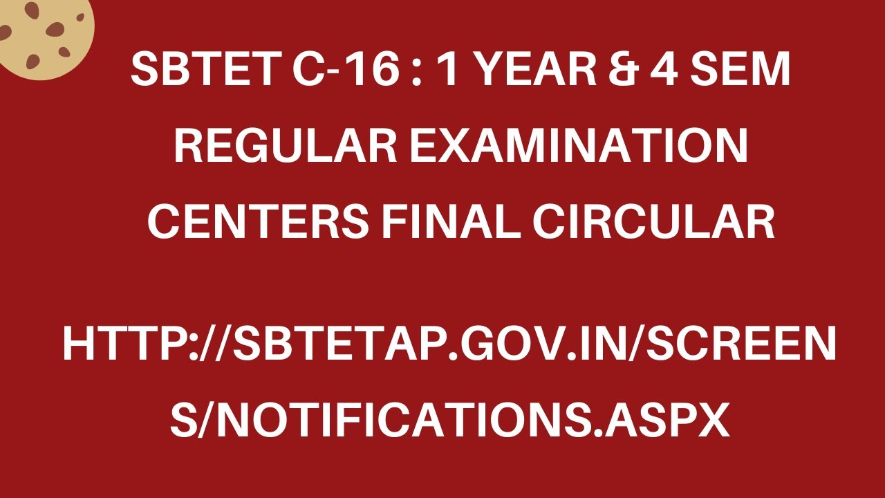 SBTET REGULAR EXAMS CENTER CHANGE CIRCULAR