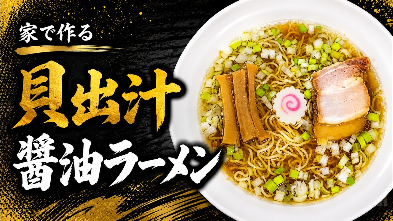 【圧力鍋】「貝出汁醤油ラーメン」の作り方【２６３杯目】