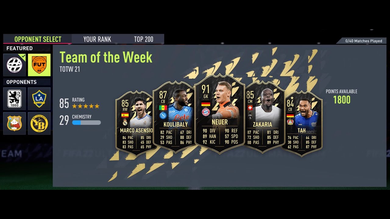 TOTW 21 Match in FIFA 22