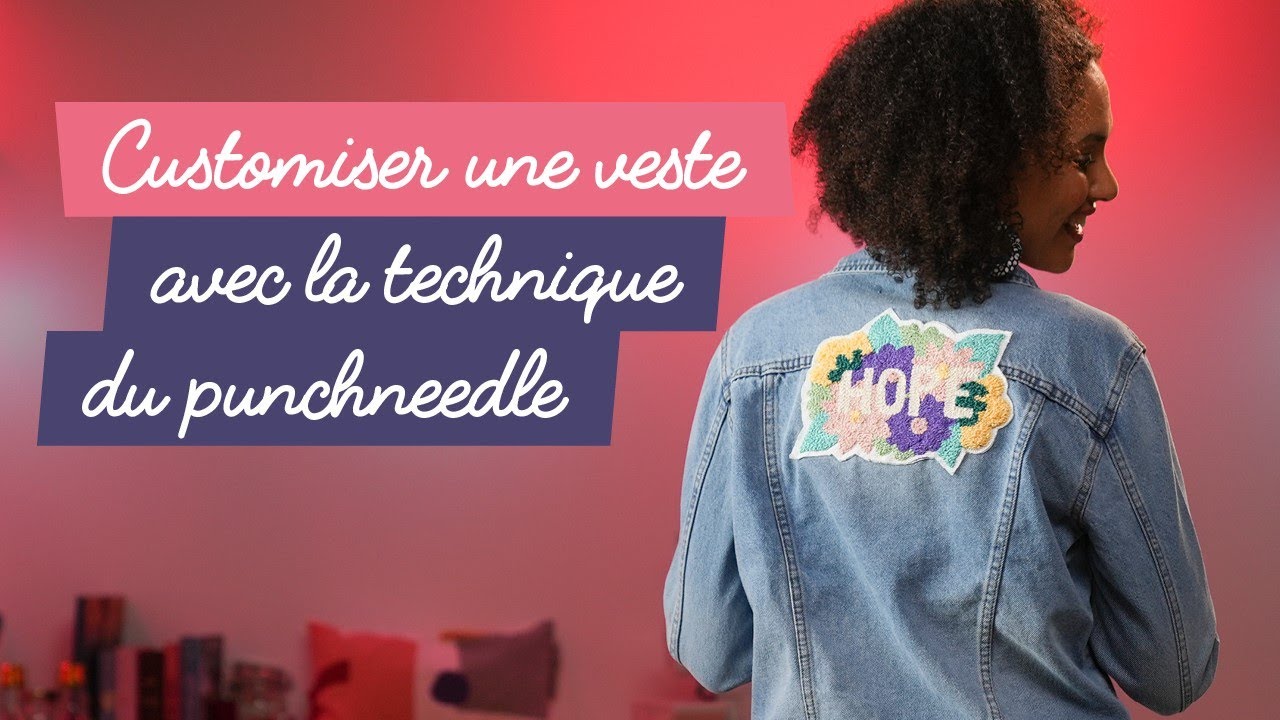 Tuto : Customiser une veste en jean avec la technique de la punchneedle