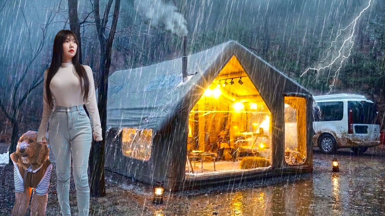☔HEAVY RAIN CAMPING В РОСКОШНОЙ ВОЗДУШНОЙ ПАЛАТКЕㅣHEAVY RAIN CAMPINGㅣRAIN ASMRㅣHEAVY RAINㅣКЕМПИНГㅣ