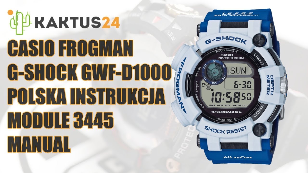 Jak ustawić Casio G-Shock GWF-D1000 FROGMAN ustawienia zegarka, instrukcja po polsku