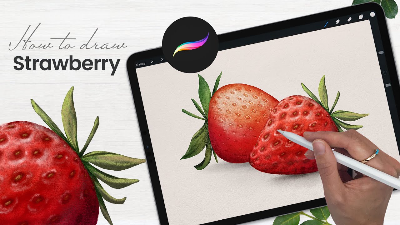 How To Draw A Strawberry • Procreate • Easy iPad Art Tutorial