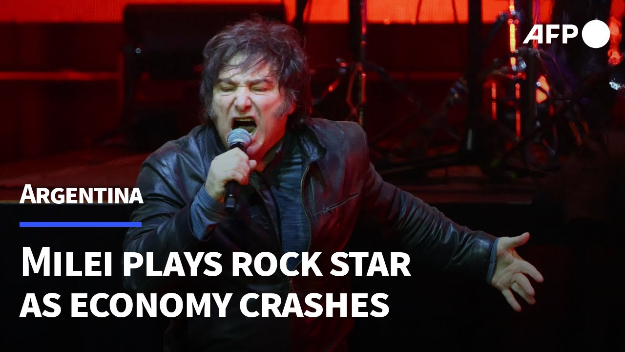 Argentina's Milei plays rock star as economy crashes | AFP