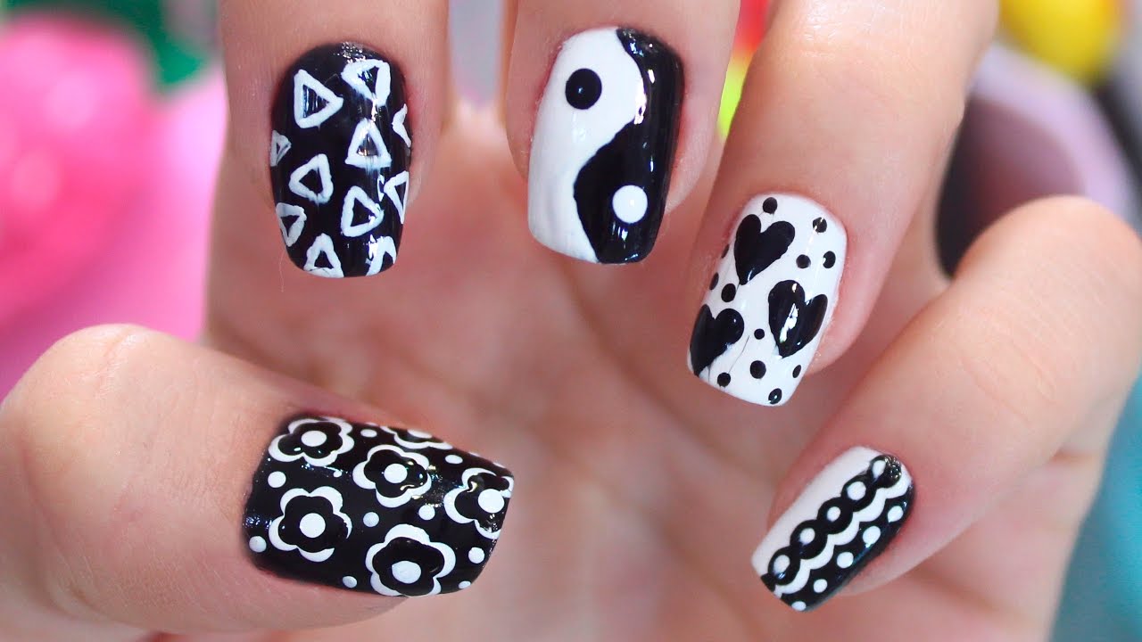 5 UNHAS DECORADAS FÁCEIS EM PRETO E BRANCO | Jana Taffarel