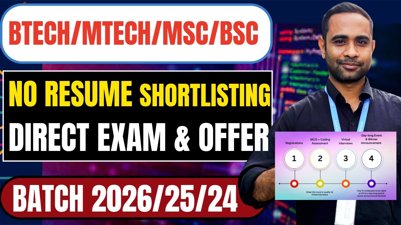 Finally Batch 2026/2025/2024 Hiring | No Resume Shortlisting | Btech/Mtech/MSC/BSC