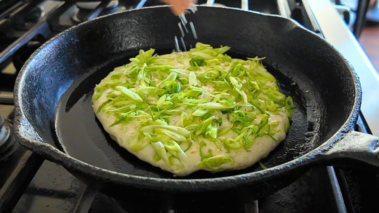 Scallion Pancake Using Sour Dough Starter
