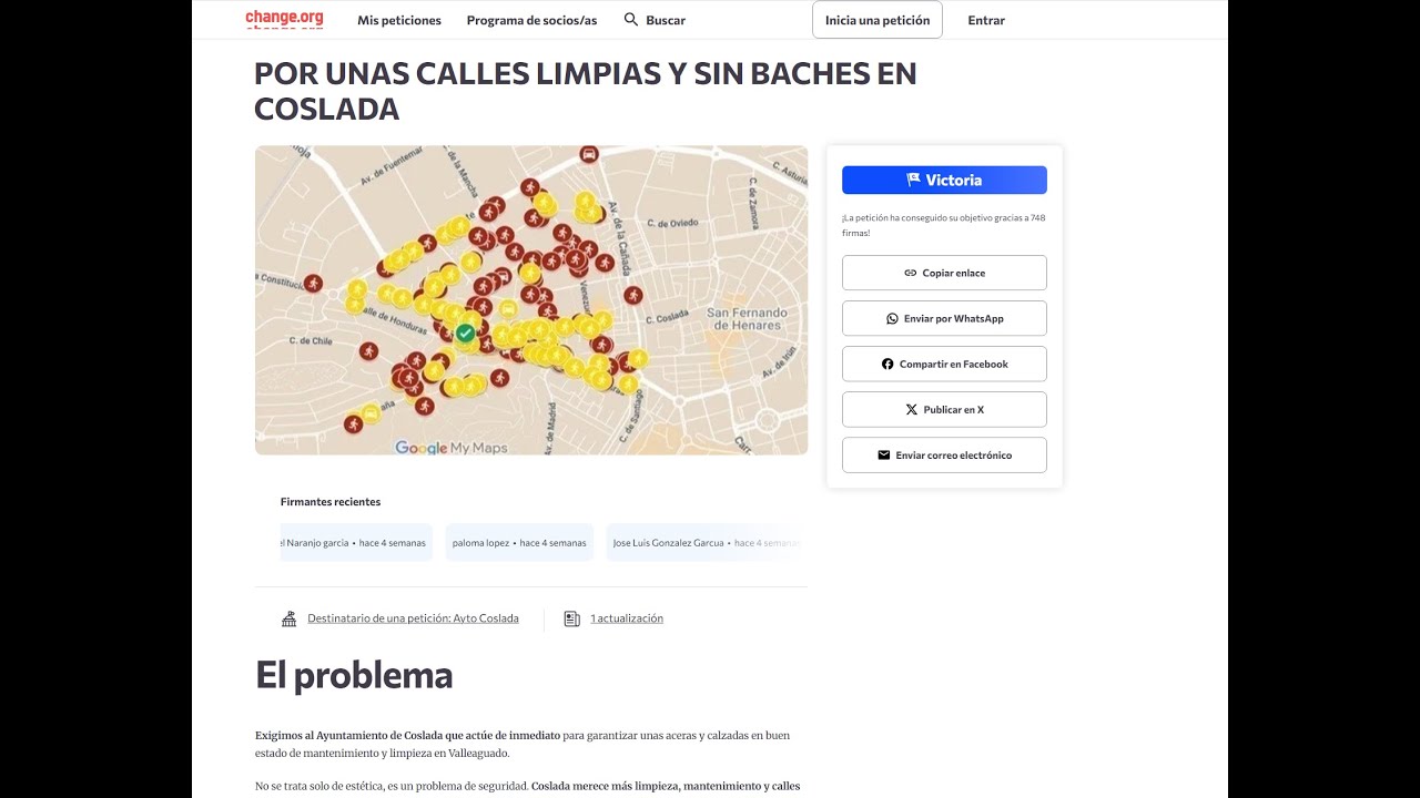 Coslada. Los vecinos del Bº Valleaguado convocan una manifestación por el mal estado de las calles