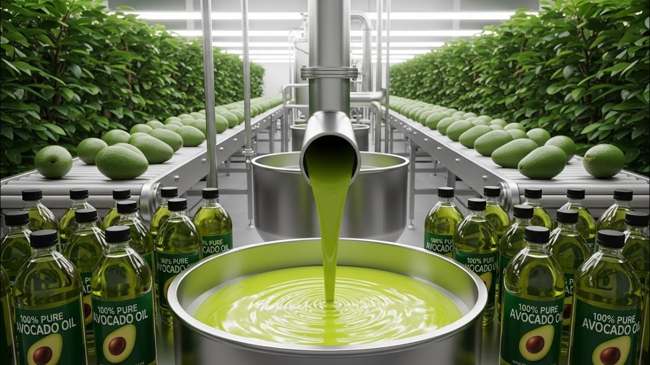 INSIDE Avocado Oil Factory 🥑 | How Avocado Oil Is Made – Full Industrial Process (Farm To Bottle)