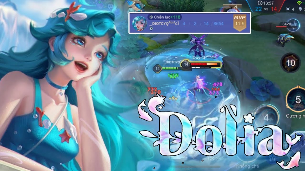 Dolia skill ngụp lặn tạt nước bôn lành team địch | Build đồ cấu rỉa làm chậm cực keo #lienquanmobile