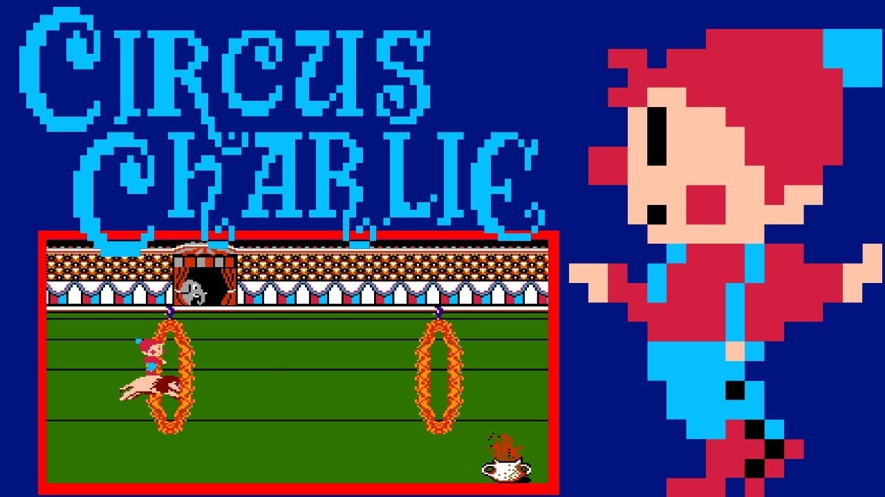 Circus Charlie (Famicom, 1986) — 1P A Session | 34 Stages · Game Over on Loop 7 🎪🔥🐒