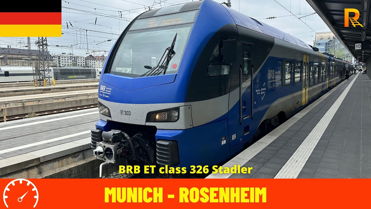 Cab Ride Munich Central Station/München Hbf to Rosenheim (Germany) Train driver’s view in 4K