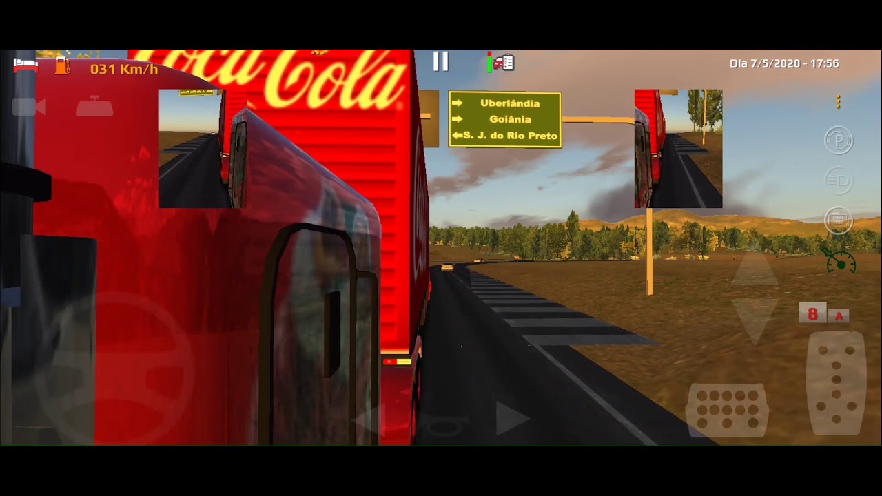 DOBLE REMOLQUE DE COCA COLA  -  CARRETERAS CON CURVAS EN UBERLANDIA  HASTA EL SALVADOR