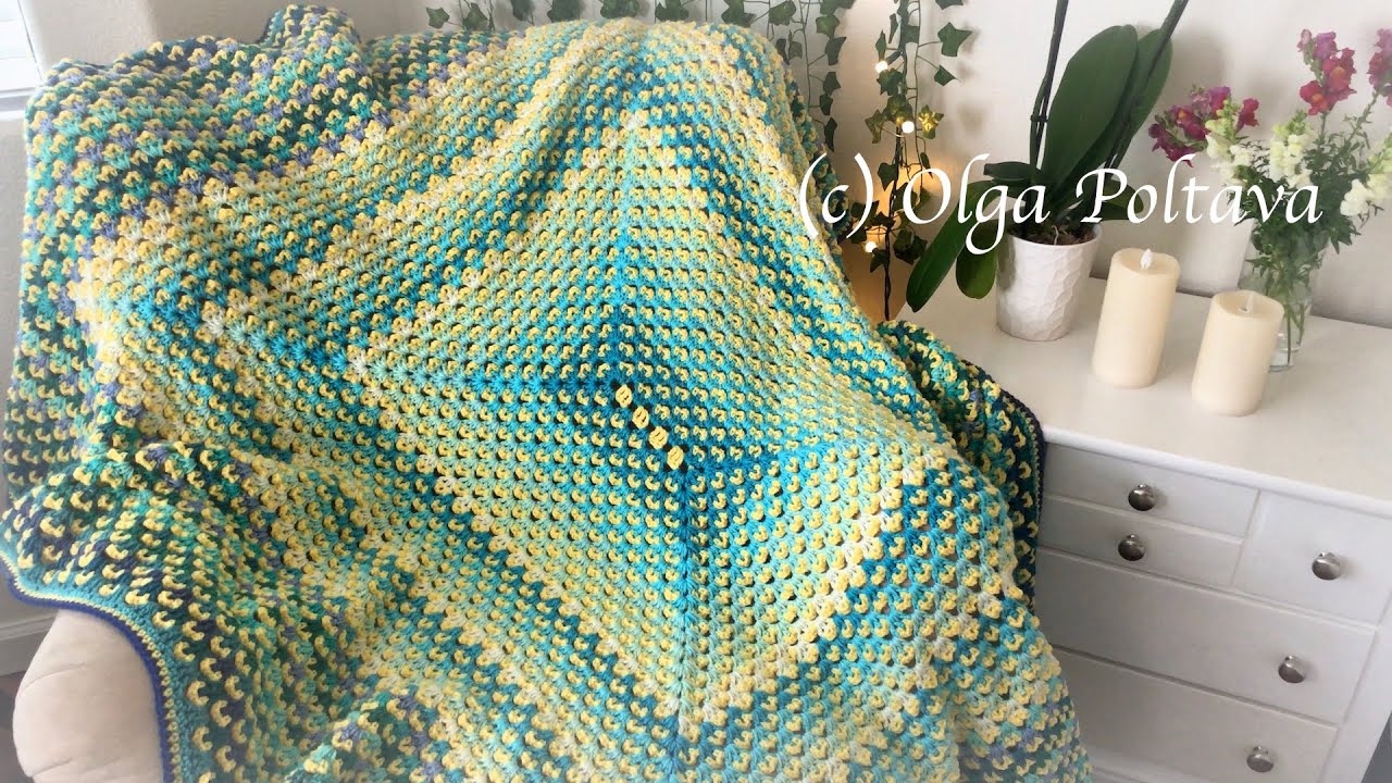 How to Crochet Granny Rectangle Blanket, Advanced Granny Stitch, Crochet Video Tutorial