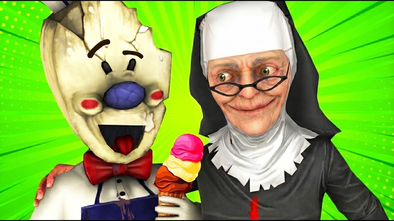 Ice Scream Man vs Evil Nun (Español Monja Malvada Parodia Animada 3D)