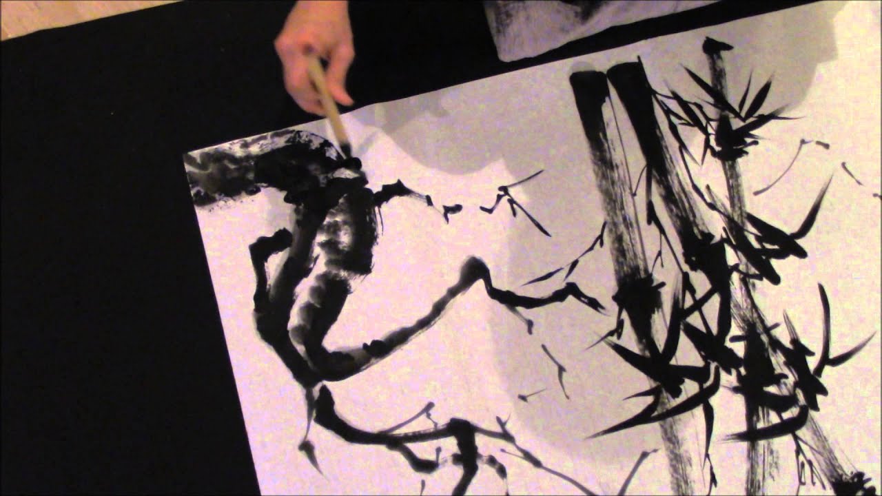 Ogawa Ryu - Sumi-e The Four Gentlemen, by Juliana Galende