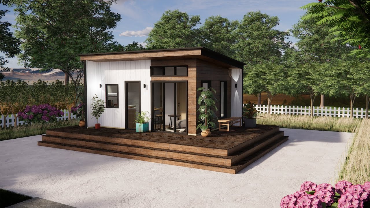 11x16ft (3.5x5m) Modern Minimalist Tiny House | Compact Living with Warm Wooden Style