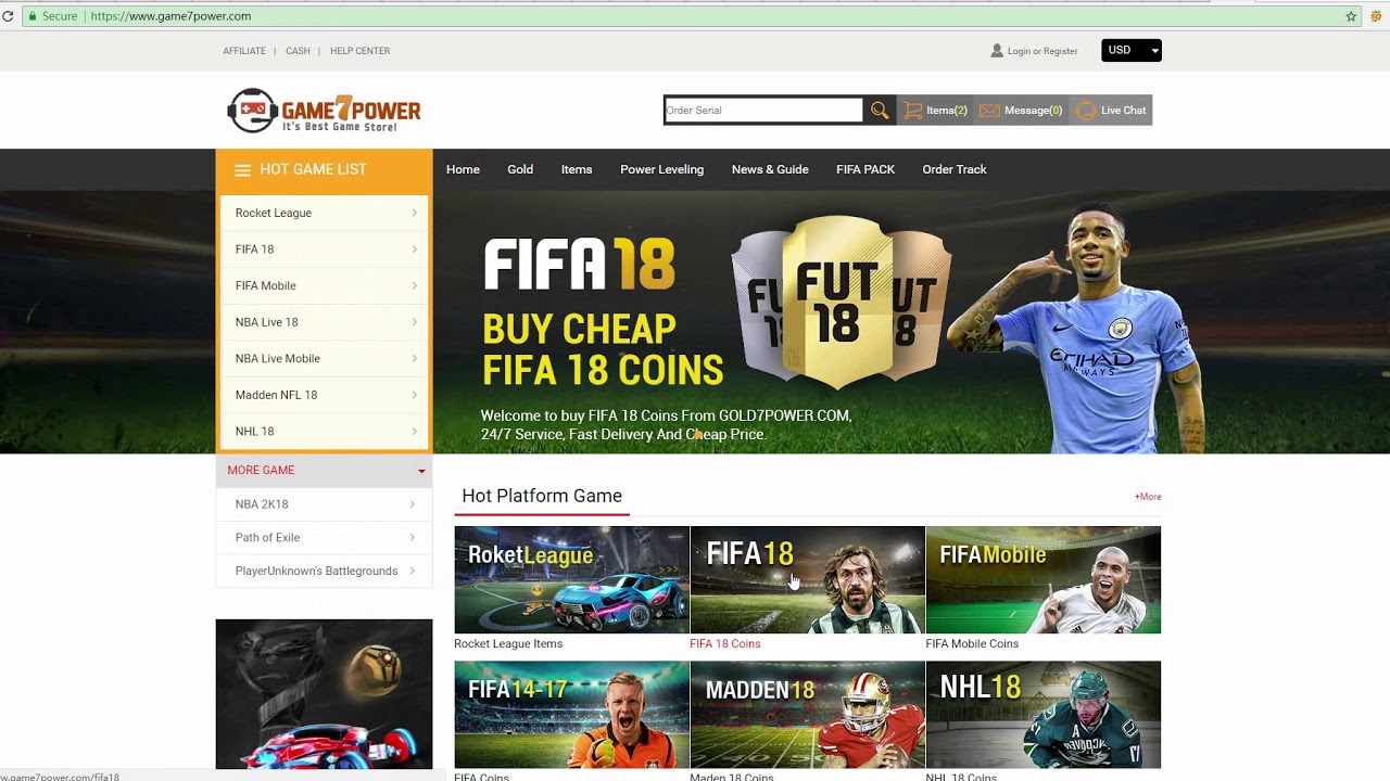 How To Buy Safe & Cheap Rocket League Items, FIFA 18 Coins On Game7power.com