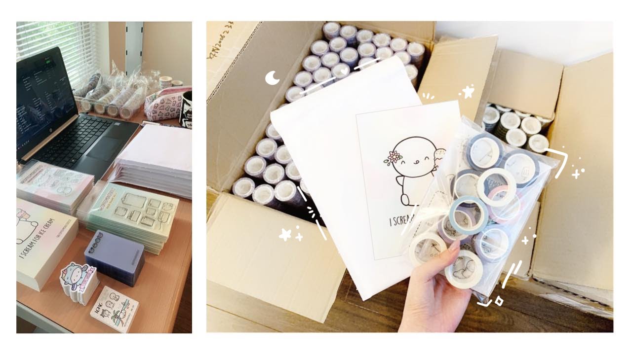Etsy & Shopify Sticker Shop Behind the Scenes Vlog | Packing Washi Preorders!