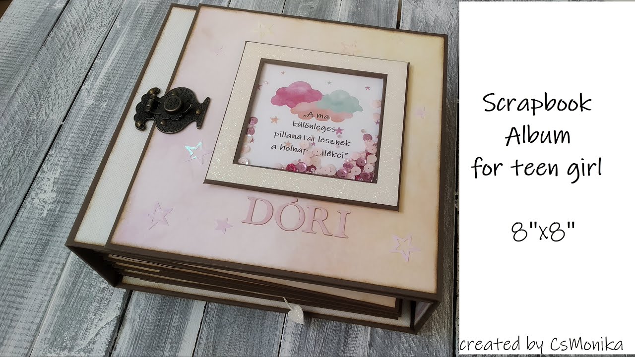 Scrapbook Album for a teen GIRL | Album 8x8 | With a few Pop up Scrapbook pages