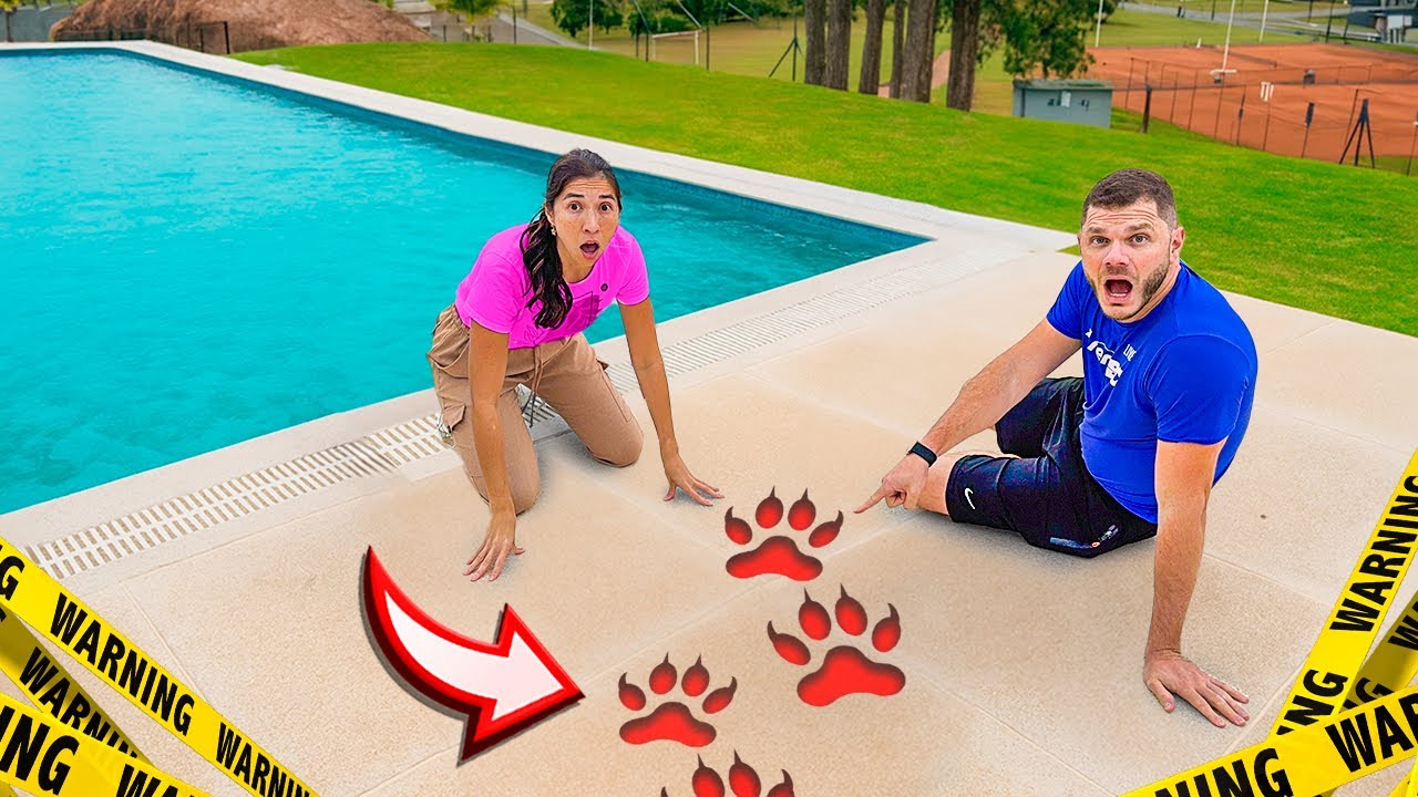 ENCONTRAMOS PEGADAS GOSMENTAS NA PISCINA