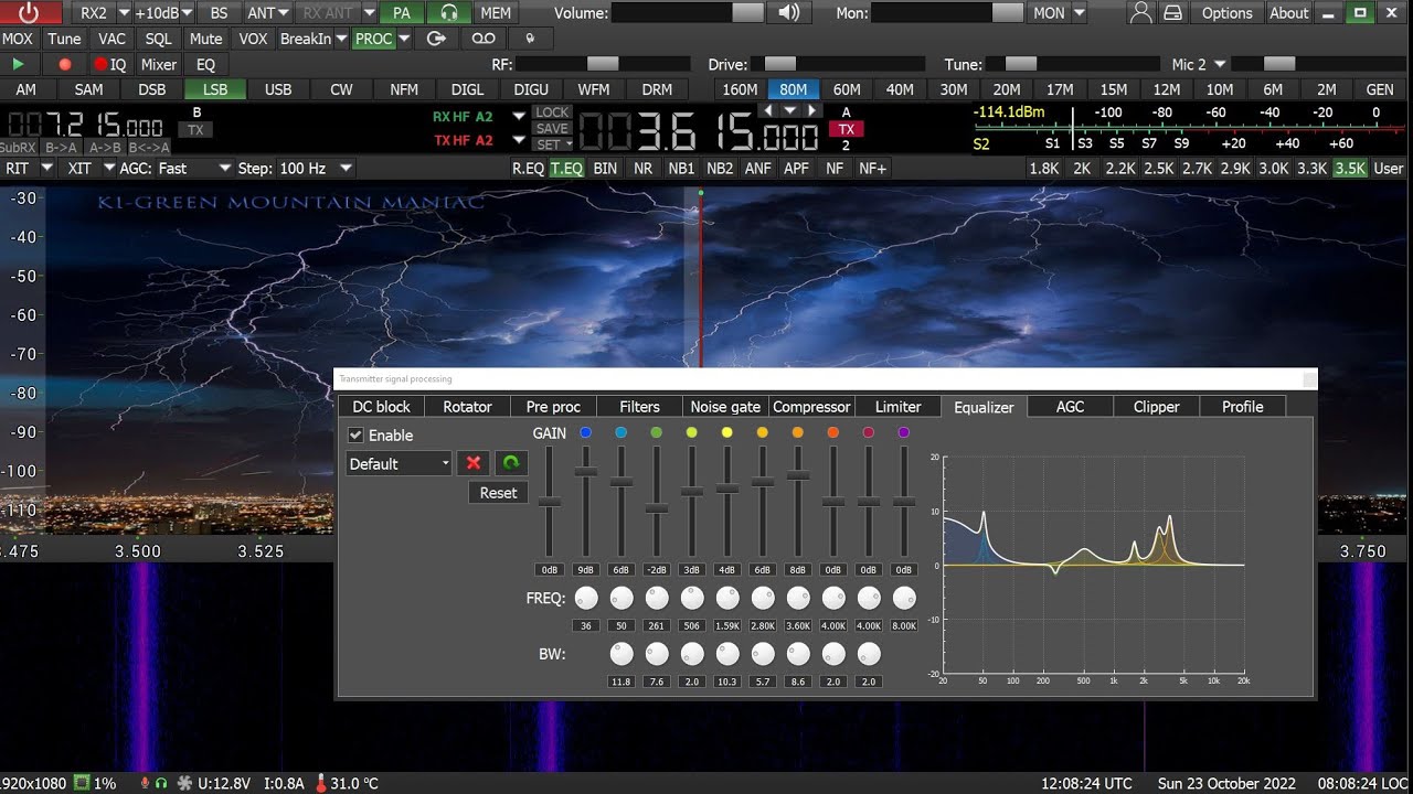 SUN SDR2DX TX AUDIO ON BOARD PROCESSOR SETUP