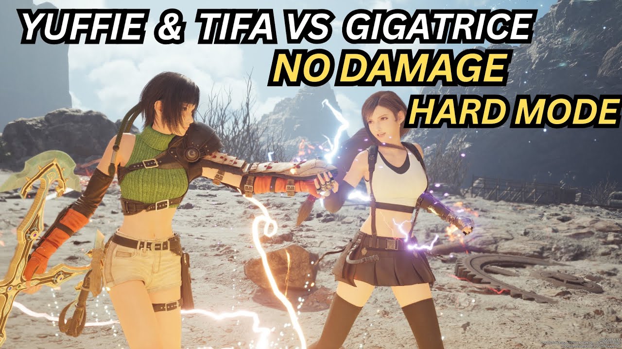 FFVII Rebirth Tifa & Yuffie Vs Gigatrice (No Damage, Hard Mode, No limit)