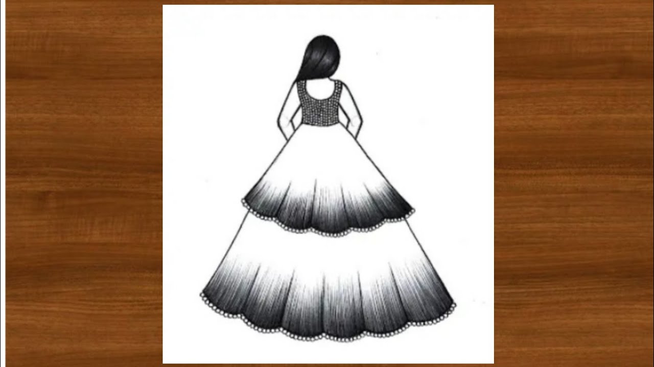 Traditional bride drawing | wedding lehanga drawing | how to draw a Girl in beautiful lehenga