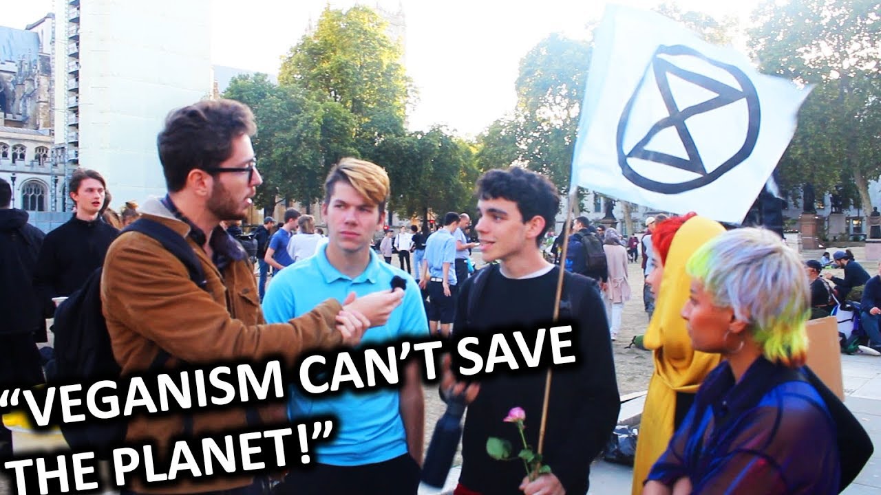 Climate Protester Storms Off During Vegan Interview