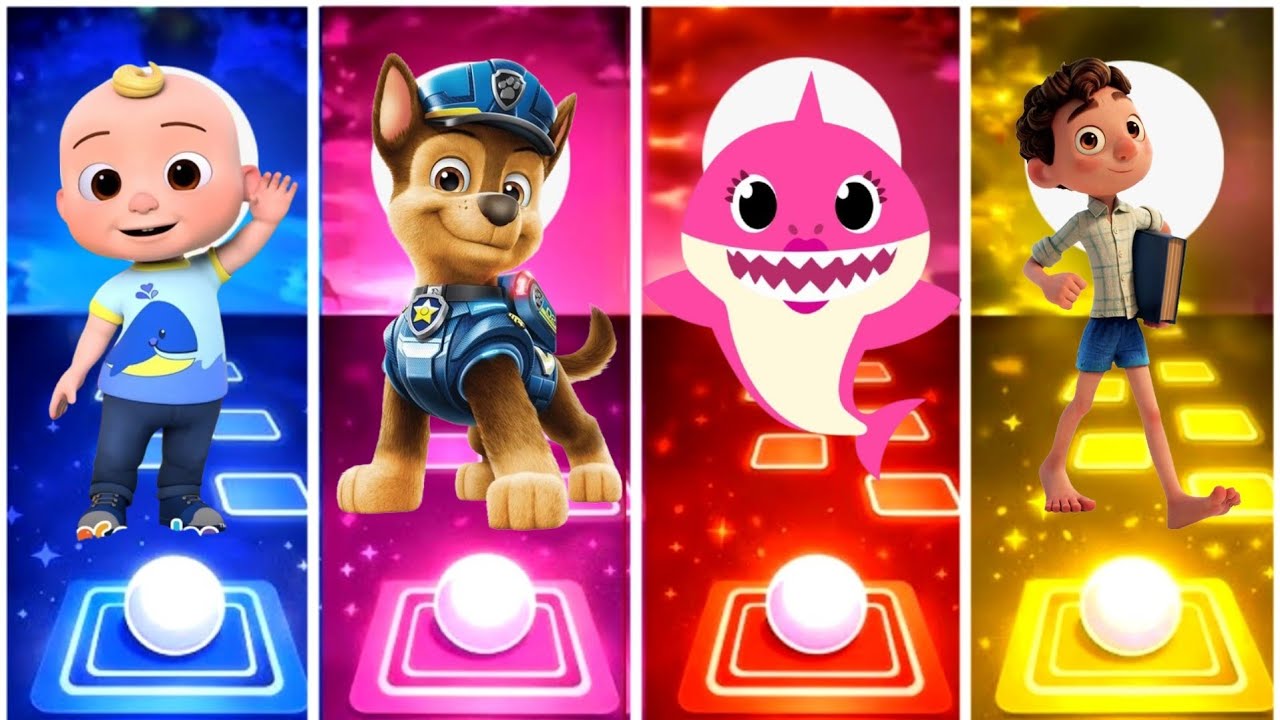 Cocomelon vs Paw patrol vs Baby Shark vs Luca.Tiles hope edm rush game. 