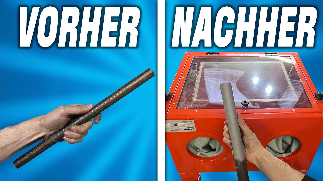 Strahlen vor dem Schweißen die Sandstrahlkabine ist der Hammer! Sandstrahlen
