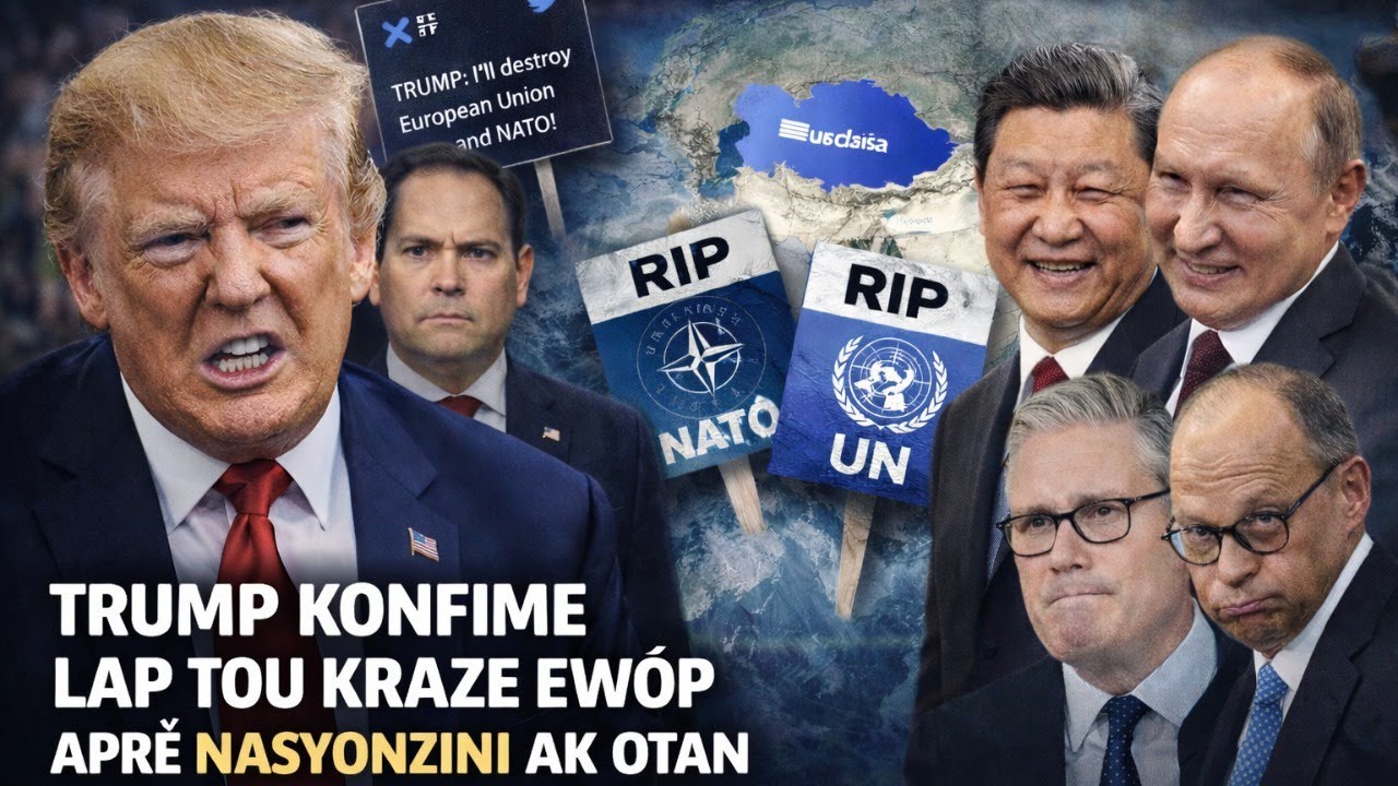 TRUMP KONFIME LAP TOU KRAZE EWÒP, APRE NASYONZINI AK OTAN, PÈP AMERIKEN AN KANPE AN KWA MEN PRÈV YO