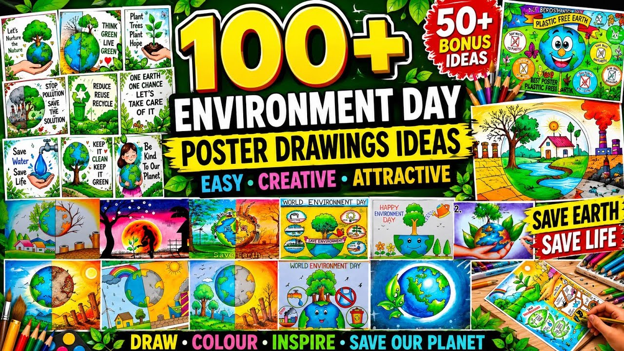 World Environment Day 2026 Drawings//Inspired by Nature. For Climate. For Our Future #NowForClimate