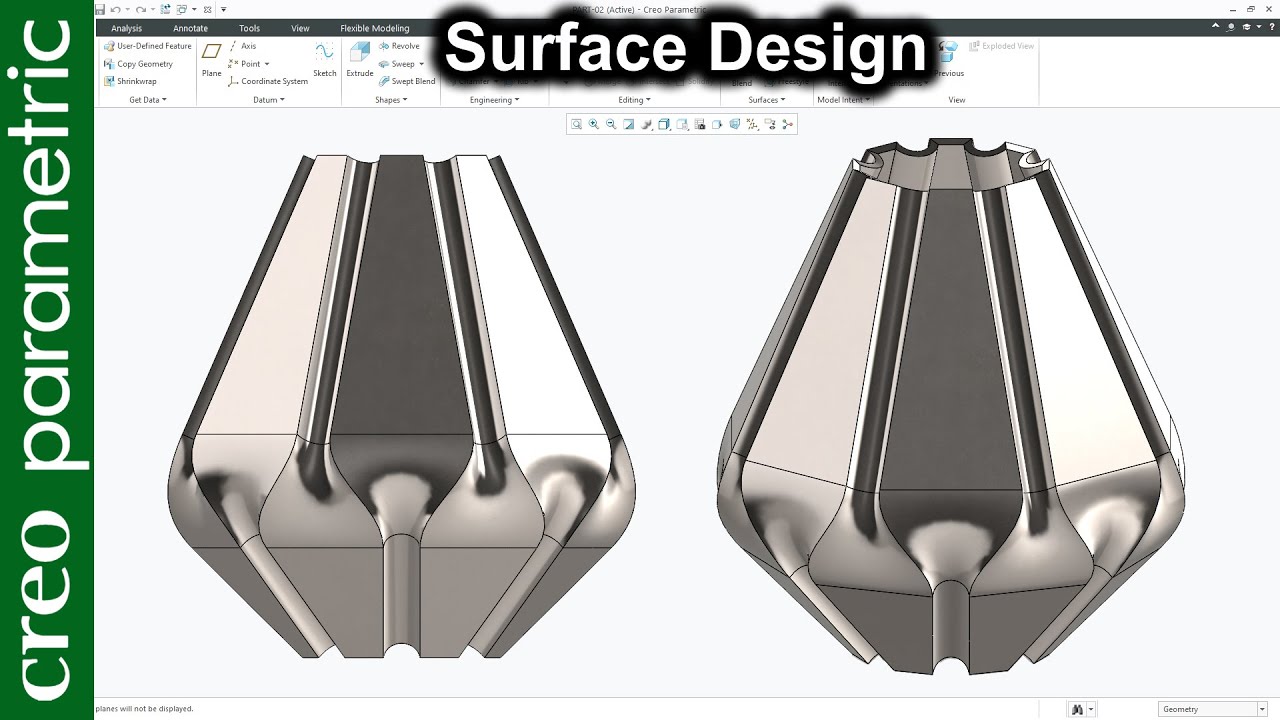 Абажур в Creo Parametric | Дизайн поверхности в Creo Parametric
