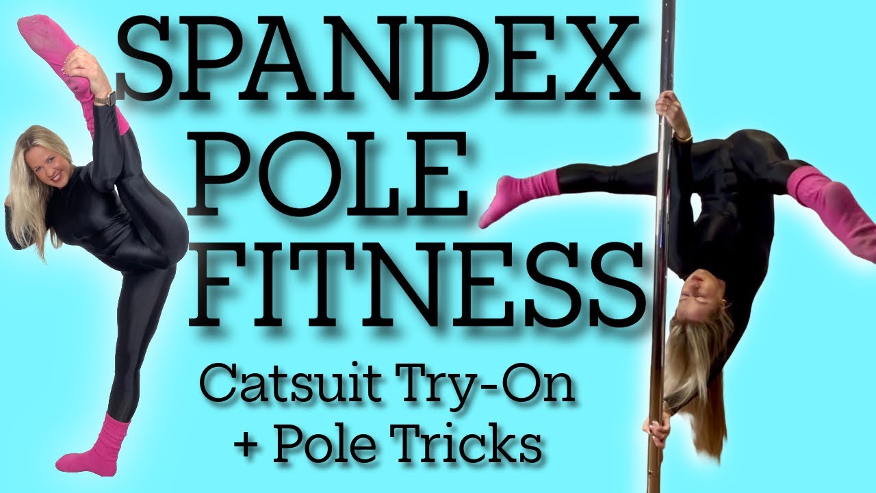Shiny Spandex Meets Pole Fitness | Black Catsuit Try-On & Review