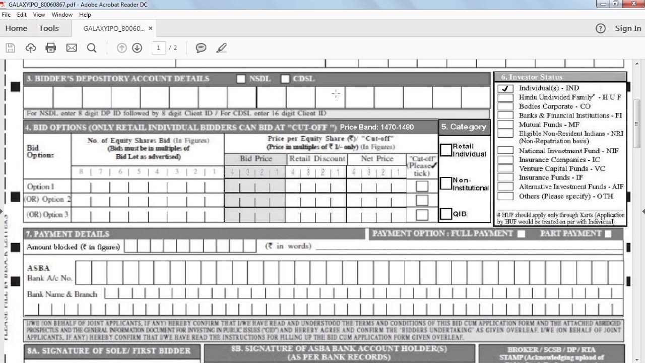 how to fill ipo form online