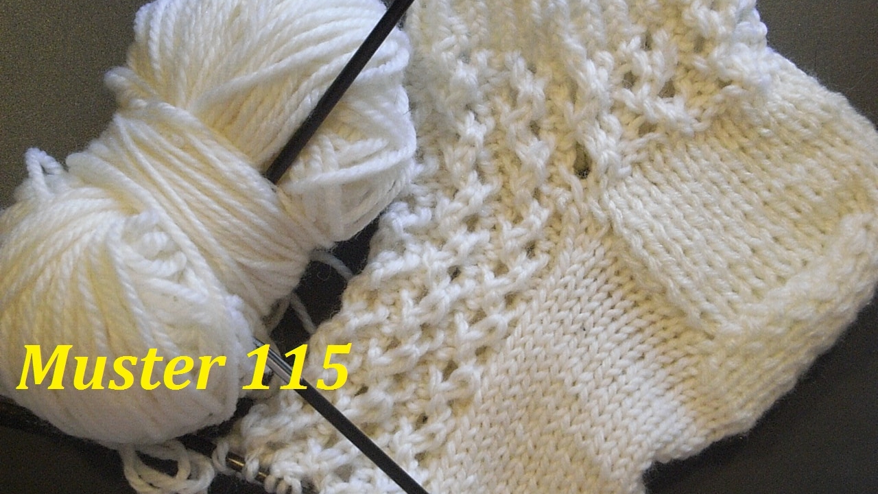 Muster 115 für Socken -Mütze*Sneakers socken Stricken mit Nadelspiel und mit Rundnadeln