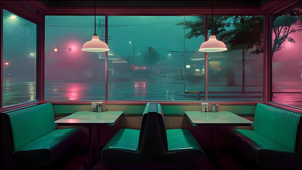 Chillwave Rainy Diner — Synthwave Mix 80s