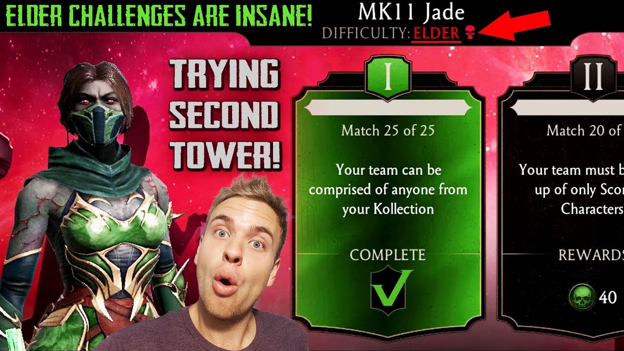 MK Mobile. MK11 Jade Elder Challenge. Defeating Tower 1 and Trying Tower 2. SO DIFFICULT!