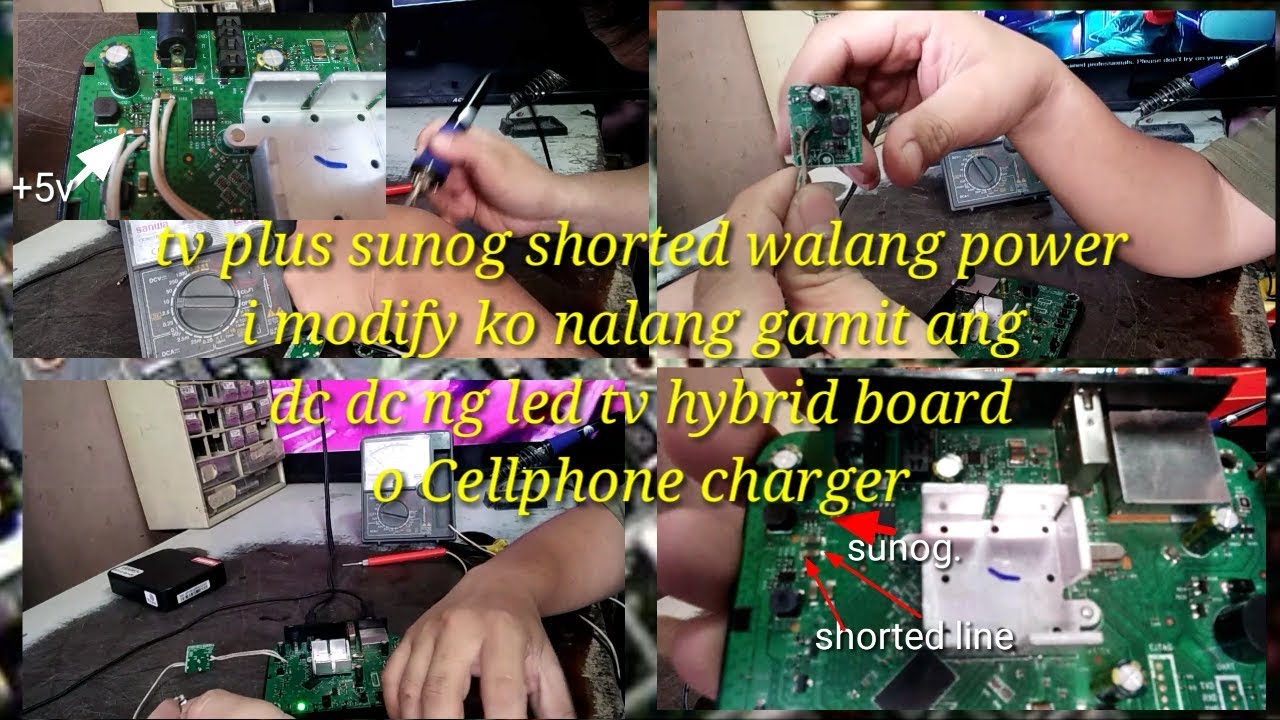 Tv plus no power repair tutorial (modify dc dc)