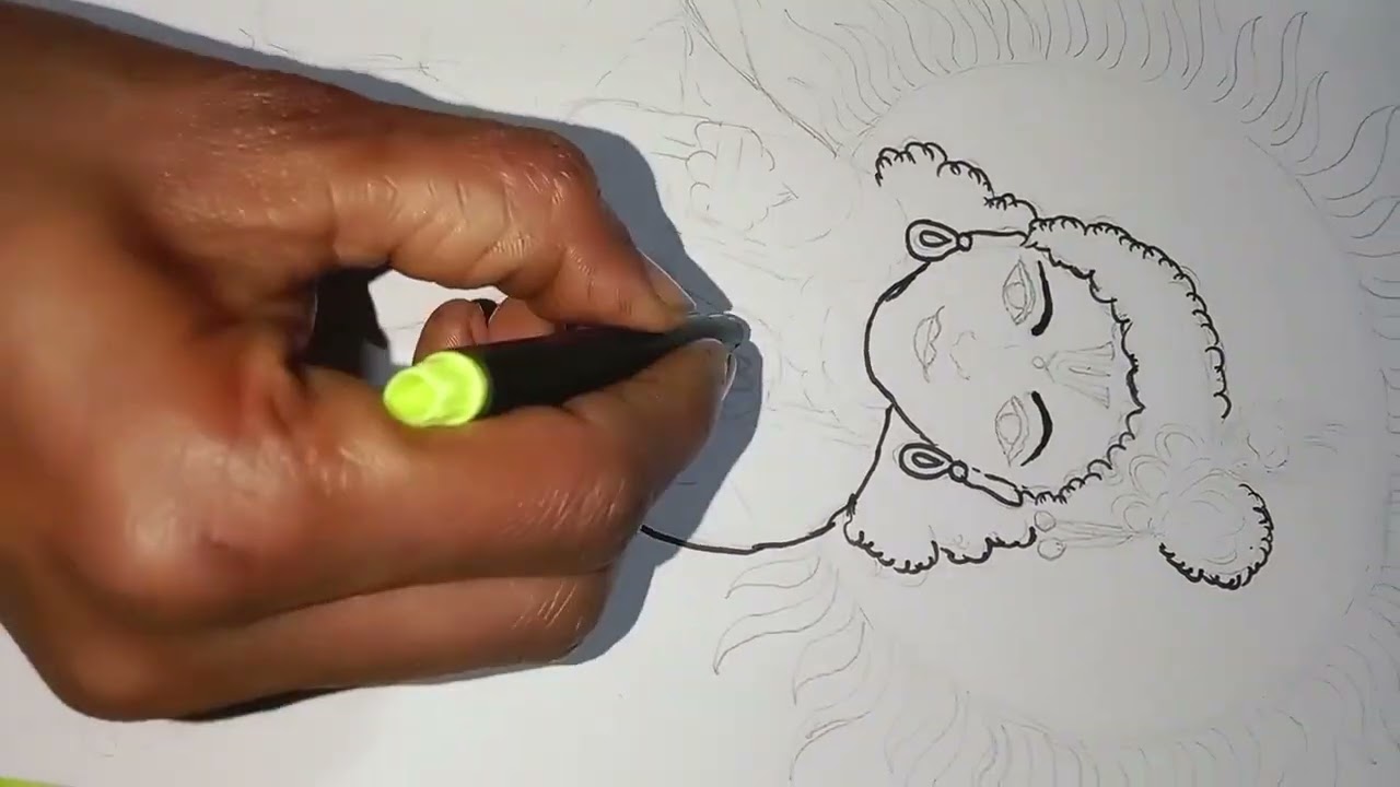 Bal gopal drawing karneka unik tarika😱😱