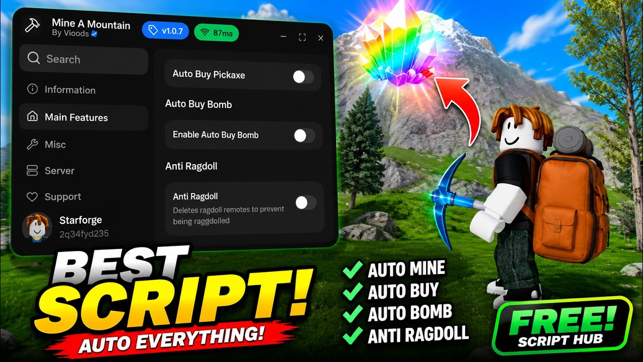 ⛰️ Mine A Mountain Script 2026 &ndash; Auto Buy Pickaxe, Auto Buy Bomb, Auto Mine!!!