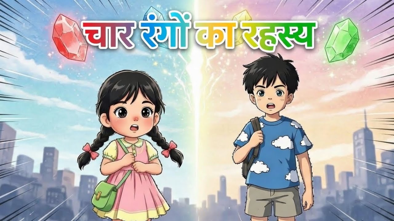 “चार रंगों का रहस्य” 🎨| Char Rango ka rehsya 🌈 Moral Story for Kids